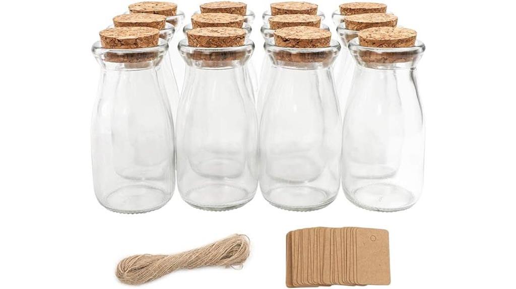 small glass jars set