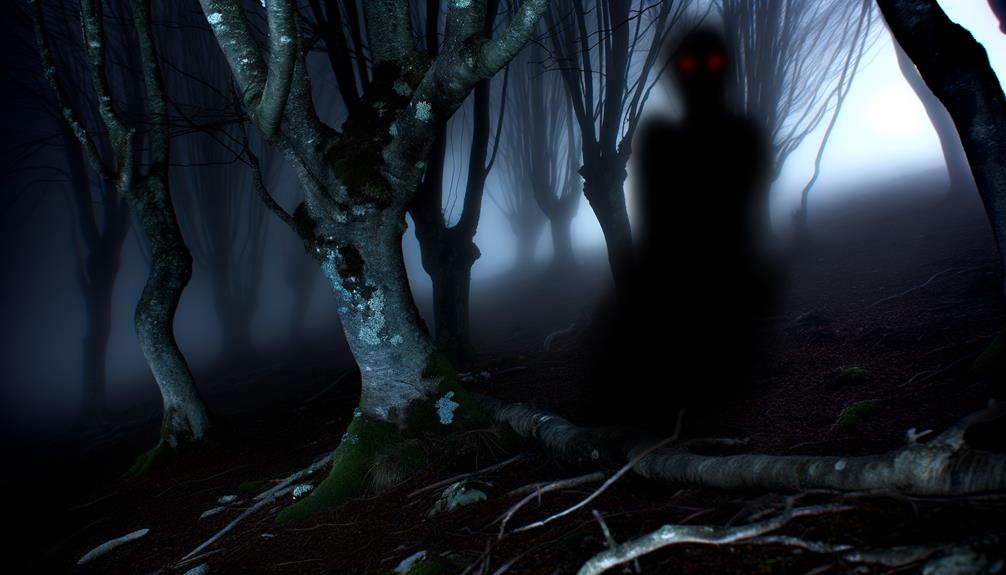 mysterious figure in woods