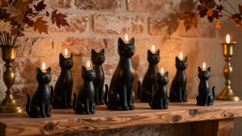10 black cat candles