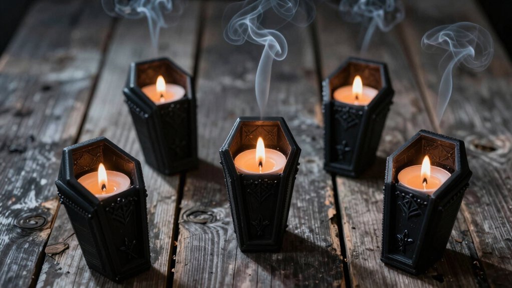 coffin shaped candles spooky vibes