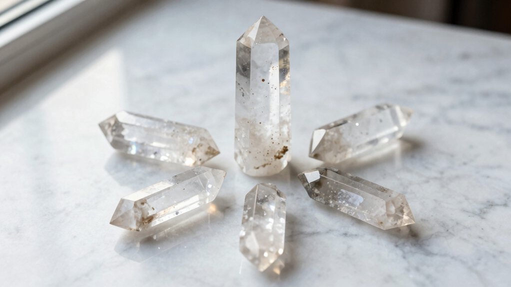 five clear quartz points rituals