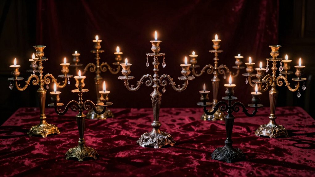 five teen gothic candelabras elegance