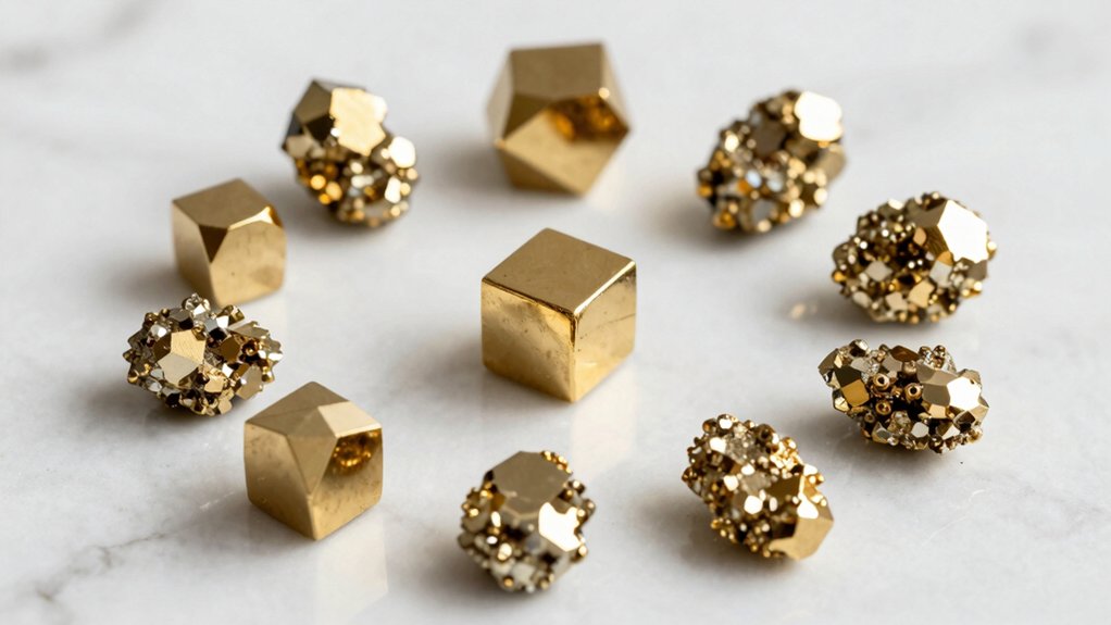 pyrite clusters with sparkle