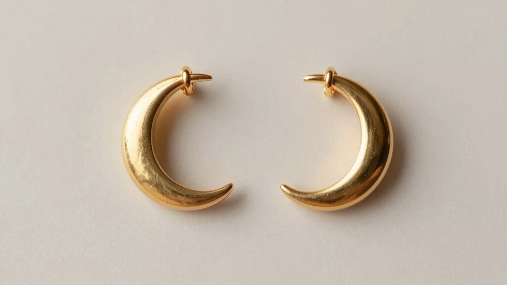 two crescent moon earrings